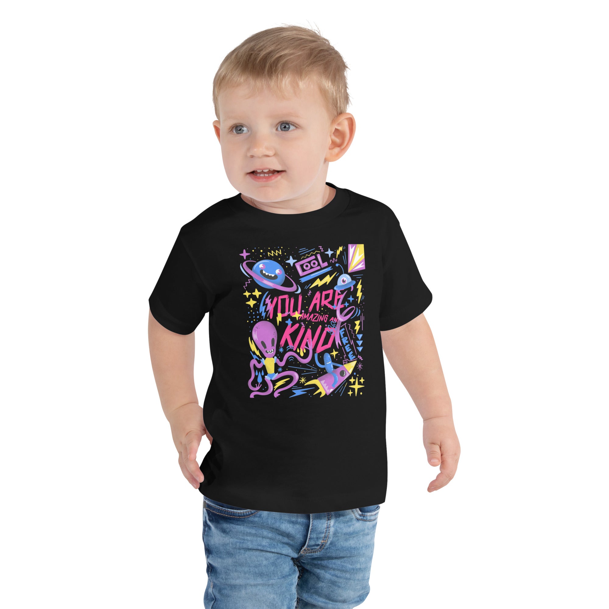 You Are Amazing and Kind Toddler Short Sleeve Tee Black / 3T