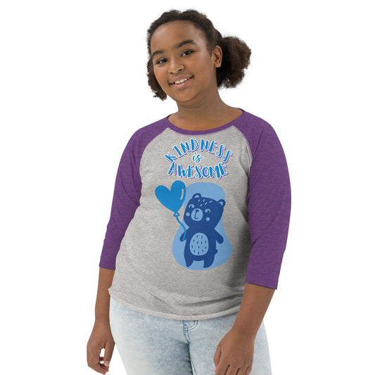 Teddy Bear Kindness is Awesome Youth baseball shirt