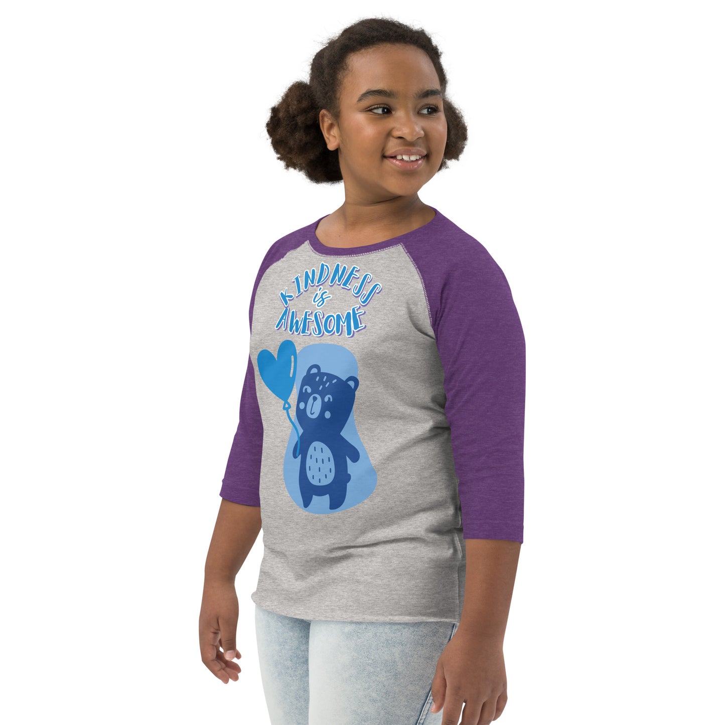 Teddy Bear Kindness is Awesome Youth baseball shirt