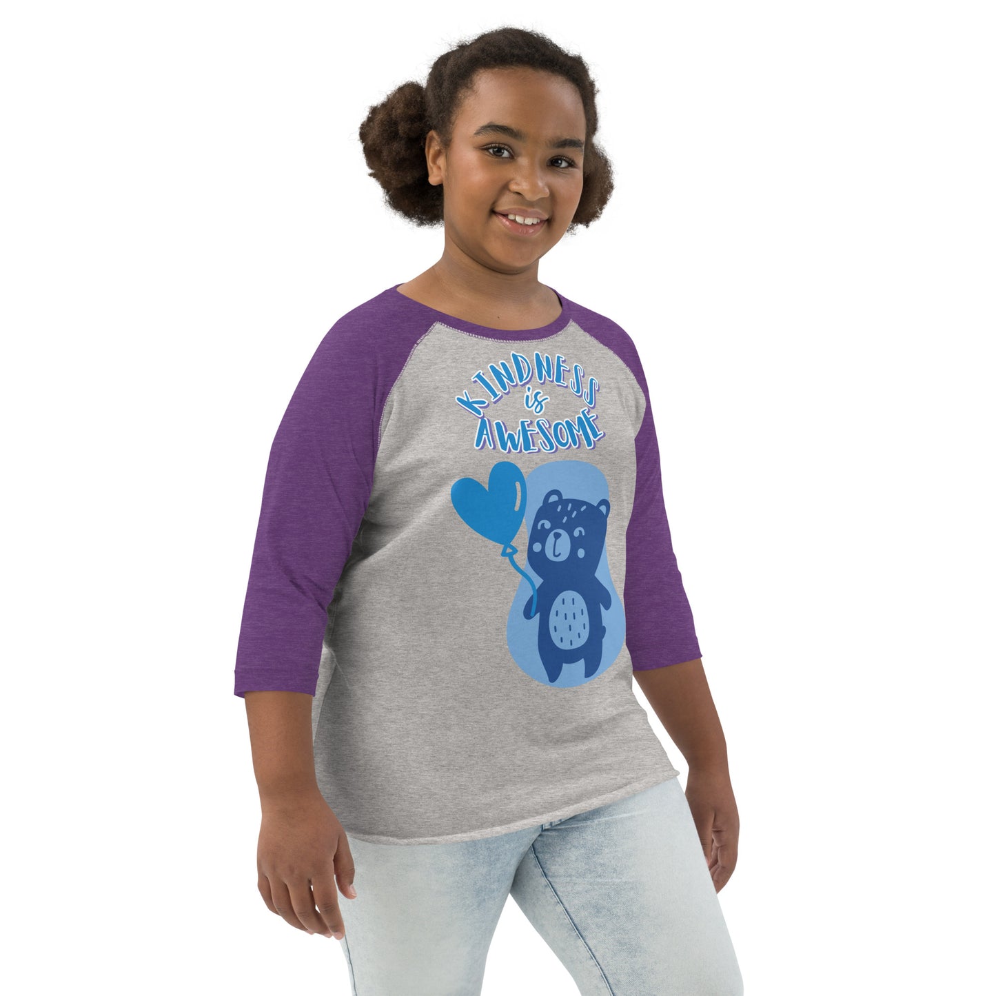 Teddy Bear Kindness is Awesome Youth baseball shirt