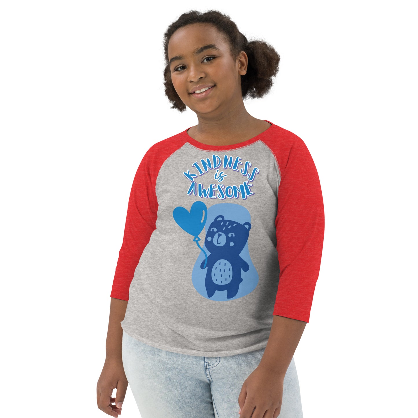 Teddy Bear Kindness is Awesome Youth baseball shirt