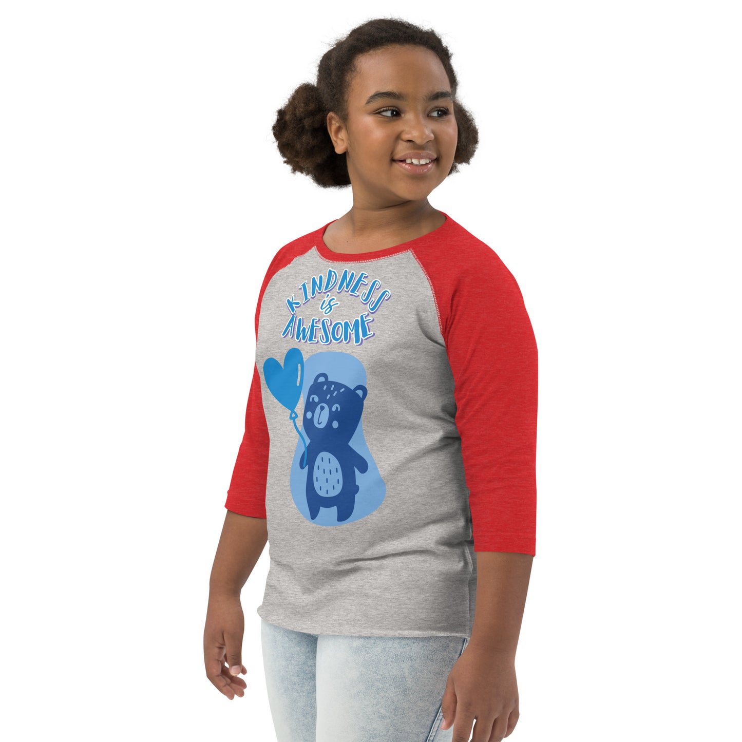 Teddy Bear Kindness is Awesome Youth baseball shirt