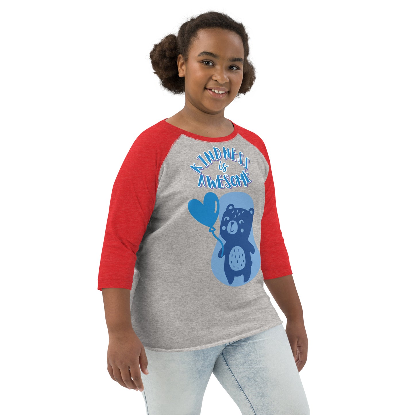 Teddy Bear Kindness is Awesome Youth baseball shirt