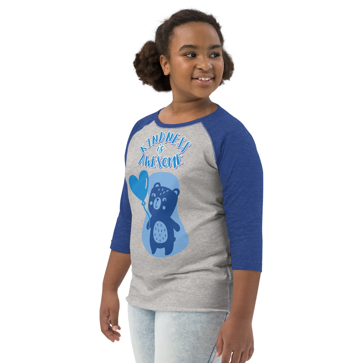 Teddy Bear Kindness is Awesome Youth baseball shirt